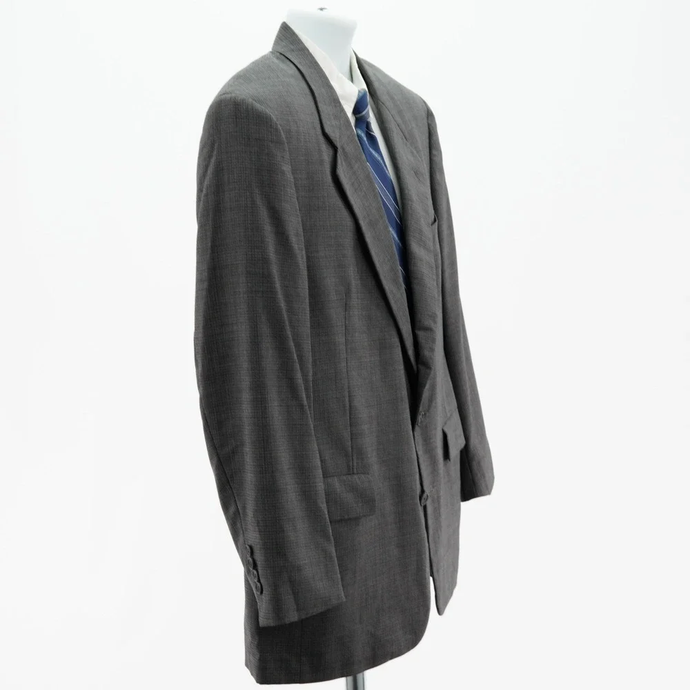 Hart Schaffner Marx Gold Trumpeter Worsted Wool Gray Birdseye Sport Coat 42R